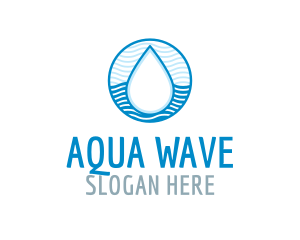 Water Wave Pattern Droplet logo design