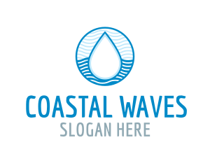 Water Wave Pattern Droplet logo design