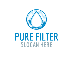 Filter - Water Wave Pattern Droplet logo design