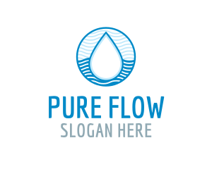 Filter - Water Wave Pattern Droplet logo design