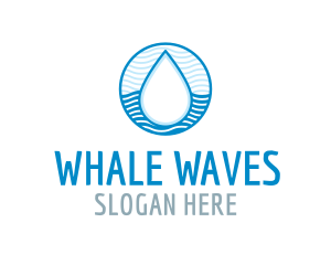 Water Wave Pattern Droplet logo design