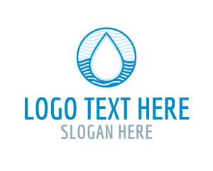 H2o - Water Wave Pattern Droplet logo design