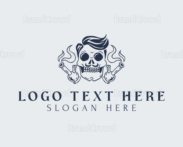 Shisha Smoking Skull Logo