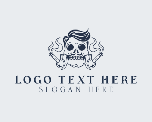 Shisha - Shisha Smoking Skull logo design