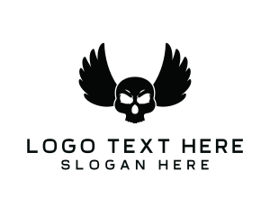 Skeleton - Skull Wings Gaming logo design