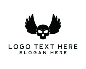 Heavy Metal - Skull Wings Gaming logo design