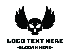 Skull - Flying Cranium logo design