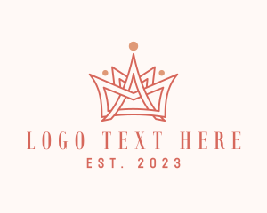 Princess - Pageant Crown Letter A logo design