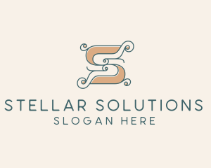 Elegant Fashion Swirl Letter S logo design