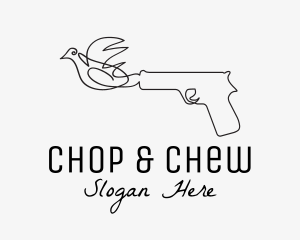 Gun - Bird Gun Monoline logo design