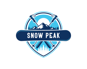 Skiing - Ski Snowboard Sport logo design
