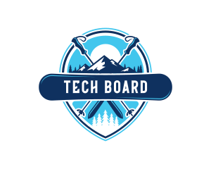 Ski Snowboard Sport logo design