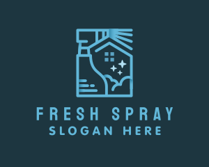 House Sanitation Spray Bottle  logo design