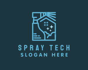 House Sanitation Spray Bottle  logo design