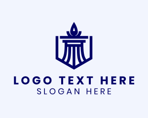 Column - Blue Torch Column logo design