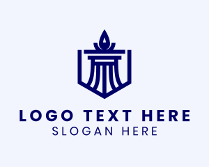 Column - Torch Column Shield logo design