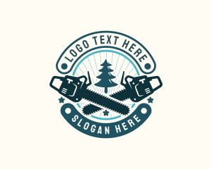 Lumber Jack - Tree Logging Chainsaw logo design
