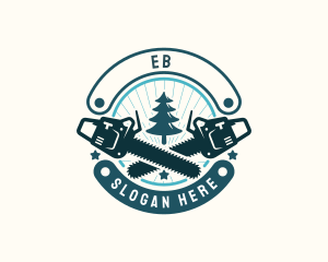 Tree Logging Chainsaw Logo