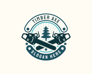 Tree Logging Chainsaw logo design