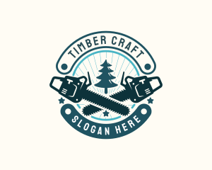 Tree Logging Chainsaw logo design