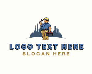 Laborer - Carpenter Handyman Maintenance logo design