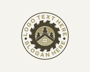 Badge - Wood Carpentry Saw logo design