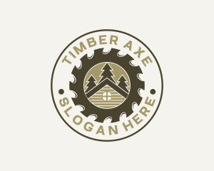 Wood Carpentry Saw logo design