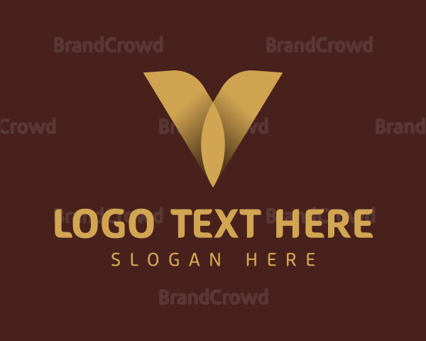 Gold Luxury Letter V Logo