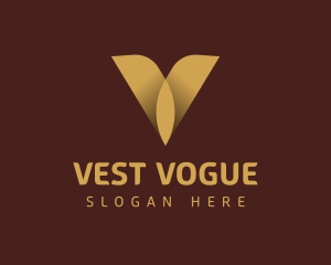 Gold Luxury Letter V logo design