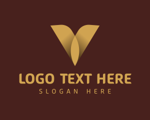 Upmarket - Gold Luxury Letter V logo design