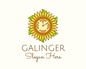 Clock - Sunflower Wellness Time logo design