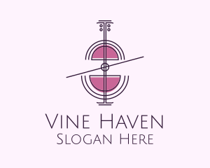 Wine Glass Cello logo design