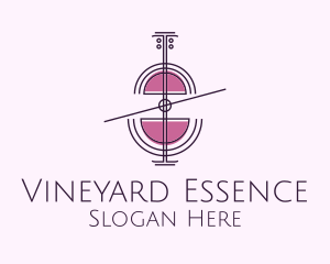 Wine Glass Cello logo design