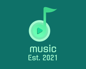 Music Note Playlist logo design