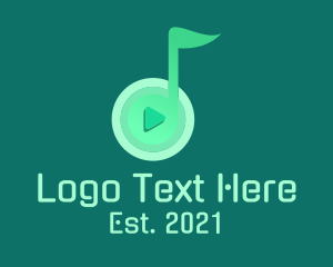 Music Shop - Music Note Playlist logo design