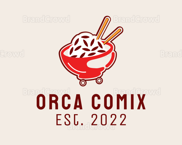 Oriental Rice Food Cart Logo