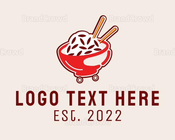 Oriental Rice Food Cart Logo