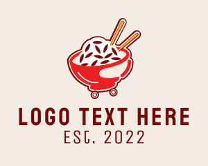 Food Stall - Oriental Rice Food Cart logo design