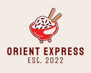 Oriental Rice Food Cart  logo design