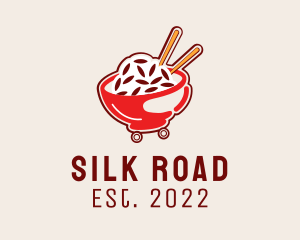 Oriental Rice Food Cart  logo design