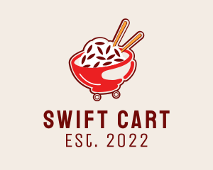 Oriental Rice Food Cart  logo design