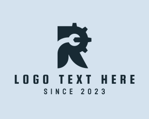 Tradesman - Cog Wrench Letter R logo design