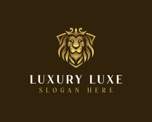 Luxury Crown Lion logo design