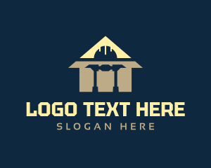 Construction - Hard Hat Hammer Home logo design