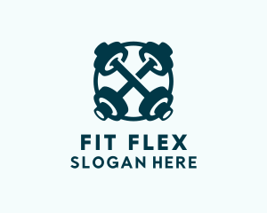 Barbell Weights Fitness  logo design