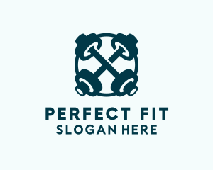 Barbell Weights Fitness  logo design