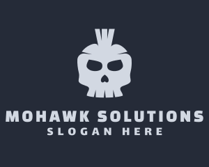 Punk Skull Mohawk logo design