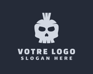 Bar - Punk Skull Mohawk logo design