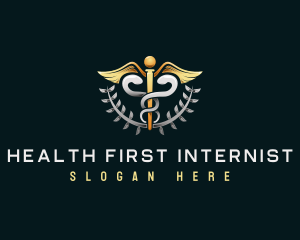 Health Medicine Caduceus logo design