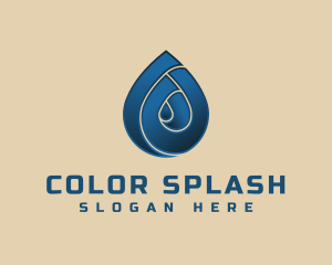 Blue Water Droplet logo design